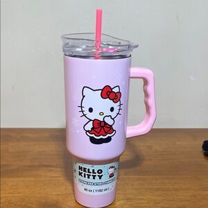 Hello Kitty Stainless Steel Pink Tumbler with Straw 40oz (1182 ml)